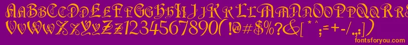 FlapperNormal Font – Orange Fonts on Purple Background