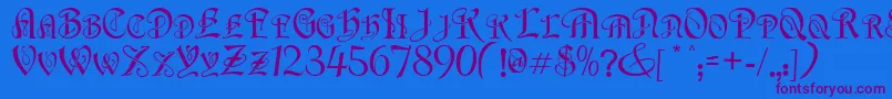 FlapperNormal Font – Purple Fonts on Blue Background