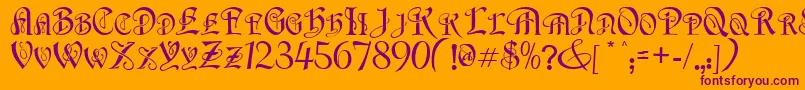 FlapperNormal Font – Purple Fonts on Orange Background