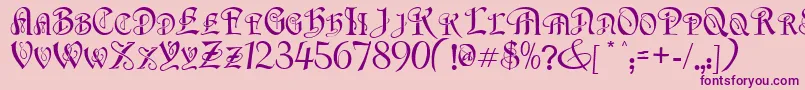 FlapperNormal Font – Purple Fonts on Pink Background