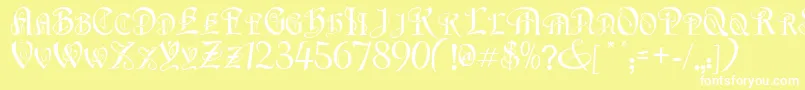 FlapperNormal Font – White Fonts on Yellow Background