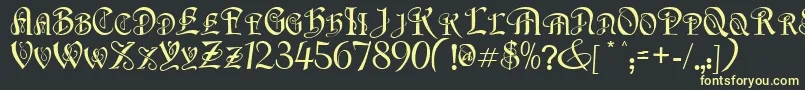 フォントFlapperNormal – 黒い背景に黄色の文字