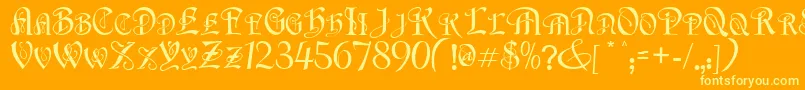 FlapperNormal Font – Yellow Fonts on Orange Background