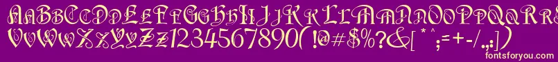 FlapperNormal Font – Yellow Fonts on Purple Background