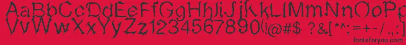 Sketchvetica Font – Black Fonts on Red Background