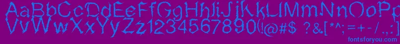 Sketchvetica Font – Blue Fonts on Purple Background