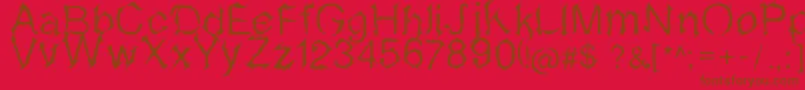 Fonte Sketchvetica – fontes marrons em um fundo vermelho