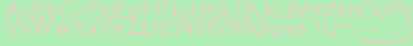 Sketchvetica Font – Pink Fonts on Green Background