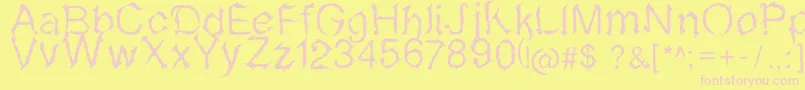 Sketchvetica Font – Pink Fonts on Yellow Background