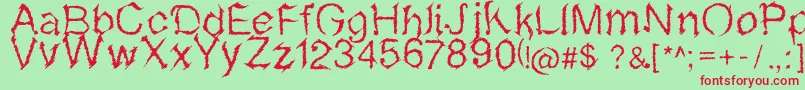 Sketchvetica Font – Red Fonts on Green Background