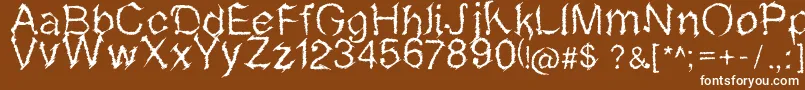 Шрифт Sketchvetica – белые шрифты на коричневом фоне