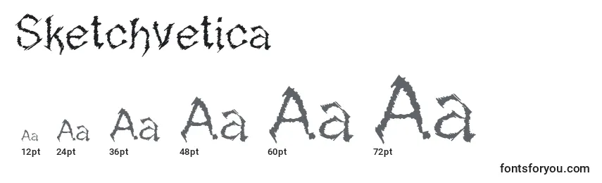 Größen der Schriftart Sketchvetica