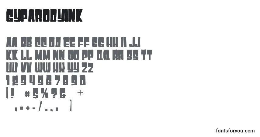 Fuente Gyparodyink - alfabeto, números, caracteres especiales