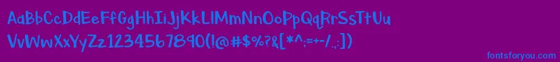 AsparagusSprouts Font – Blue Fonts on Purple Background