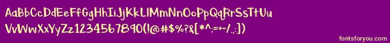 AsparagusSprouts Font – Yellow Fonts on Purple Background