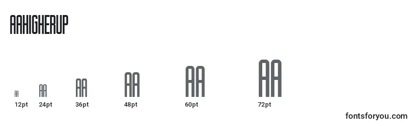 AaHigherup Font Sizes