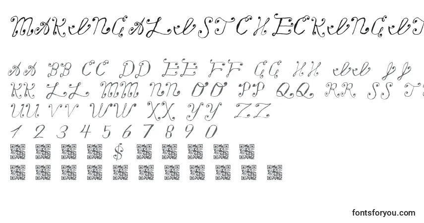 Schriftart Makingalistcheckingittwice – Alphabet, Zahlen, spezielle Symbole