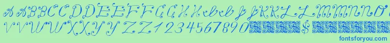 Makingalistcheckingittwice Font – Blue Fonts on Green Background