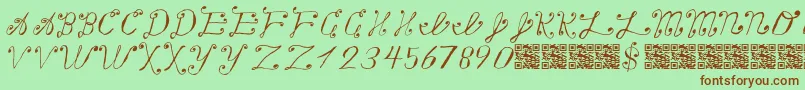 Makingalistcheckingittwice Font – Brown Fonts on Green Background