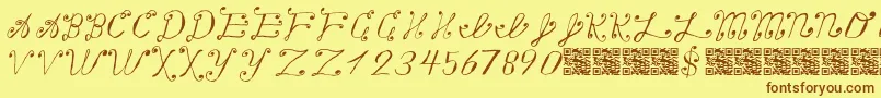 Makingalistcheckingittwice Font – Brown Fonts on Yellow Background