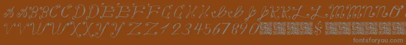 Makingalistcheckingittwice-Schriftart – Graue Schriften auf braunem Hintergrund