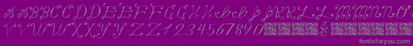 Makingalistcheckingittwice-Schriftart – Graue Schriften auf violettem Hintergrund