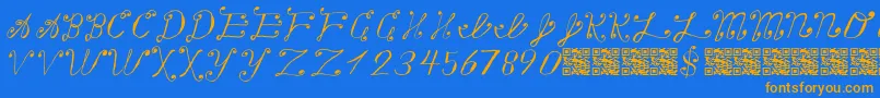 Makingalistcheckingittwice Font – Orange Fonts on Blue Background