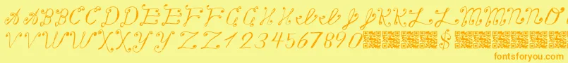 Makingalistcheckingittwice Font – Orange Fonts on Yellow Background