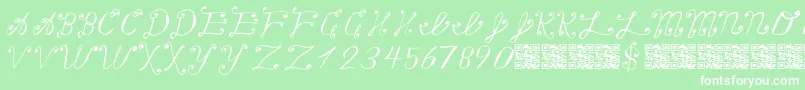 Makingalistcheckingittwice Font – White Fonts on Green Background