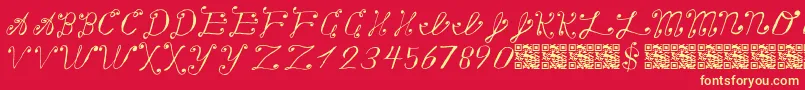 Makingalistcheckingittwice Font – Yellow Fonts on Red Background