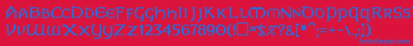 PhyllisRegular Font – Blue Fonts on Red Background