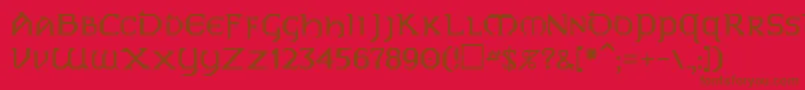 PhyllisRegular-Schriftart – Braune Schriften auf rotem Hintergrund