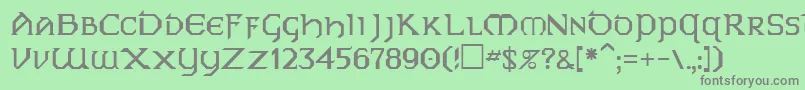 フォントPhyllisRegular – 緑の背景に灰色の文字