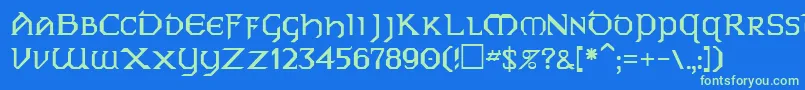 Шрифт PhyllisRegular – зелёные шрифты на синем фоне