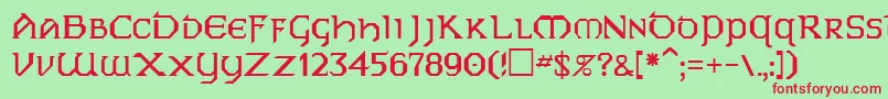 PhyllisRegular Font – Red Fonts on Green Background