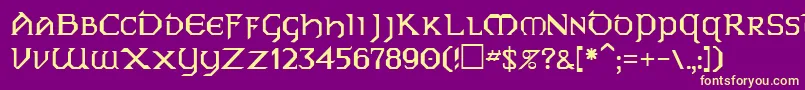 PhyllisRegular Font – Yellow Fonts on Purple Background