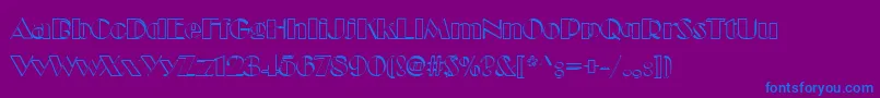 CucchiarellaNormal-Schriftart – Blaue Schriften auf violettem Hintergrund