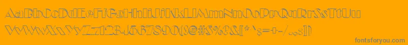 CucchiarellaNormal-Schriftart – Graue Schriften auf orangefarbenem Hintergrund