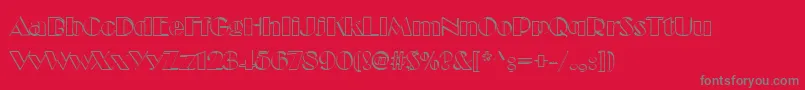 フォントCucchiarellaNormal – 赤い背景に灰色の文字