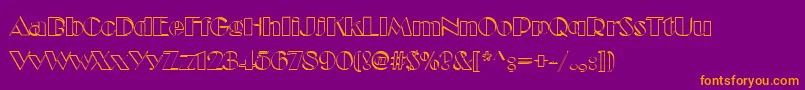 CucchiarellaNormal-Schriftart – Orangefarbene Schriften auf violettem Hintergrund