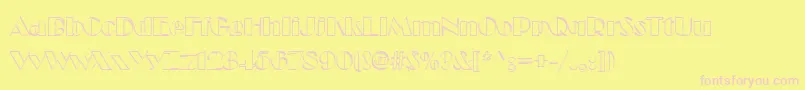 CucchiarellaNormal-Schriftart – Rosa Schriften auf gelbem Hintergrund