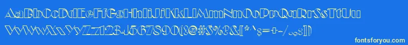 Fonte CucchiarellaNormal – fontes amarelas em um fundo azul