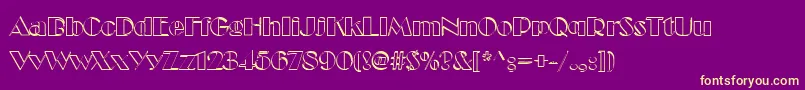 CucchiarellaNormal Font – Yellow Fonts on Purple Background