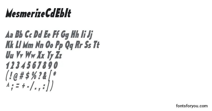Czcionka MesmerizeCdEbIt – alfabet, cyfry, specjalne znaki