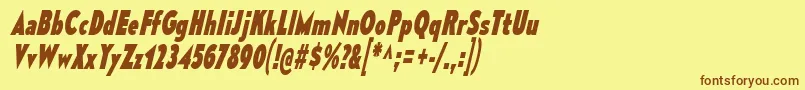 MesmerizeCdEbIt Font – Brown Fonts on Yellow Background