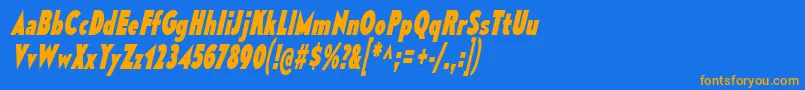 MesmerizeCdEbIt Font – Orange Fonts on Blue Background