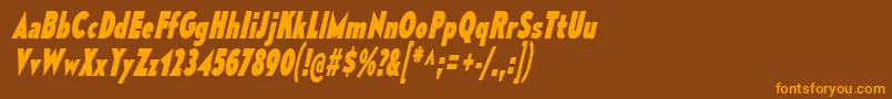 MesmerizeCdEbIt Font – Orange Fonts on Brown Background