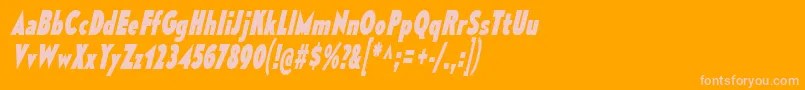 MesmerizeCdEbIt Font – Pink Fonts on Orange Background