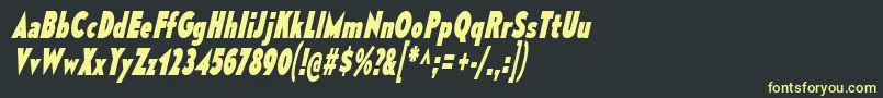 MesmerizeCdEbIt Font – Yellow Fonts on Black Background