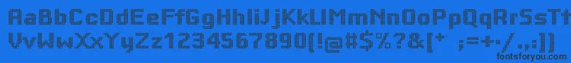 Bigsquaredots Font – Black Fonts on Blue Background